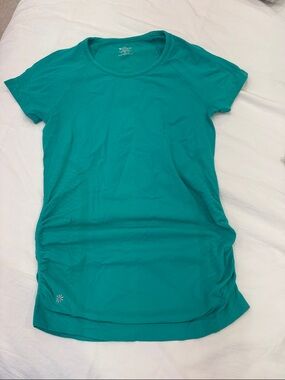 Athleta Teal Short-Sleeve Performance Crewneck Top